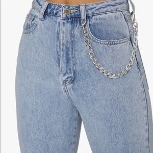 WeWoreWhat Slit Hem Jean 29” Inseam in Light Blue Wash